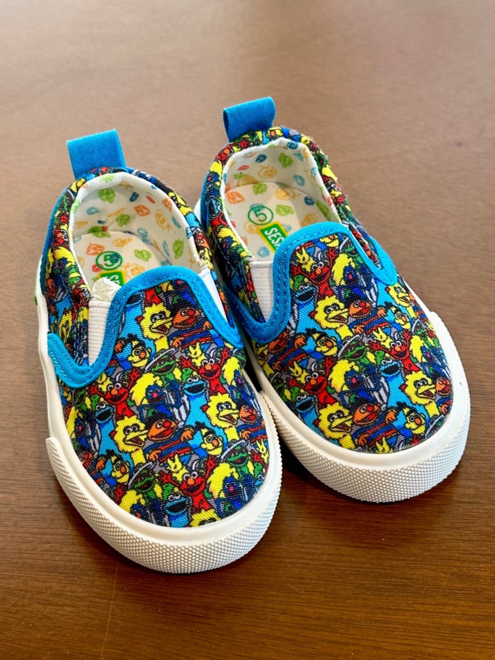 Kids Slip-On Canvas Shoes in Multicolor - Fun Character Print Sesame Stree